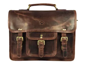 Ancona Leather Office Bag 15" -  Brown