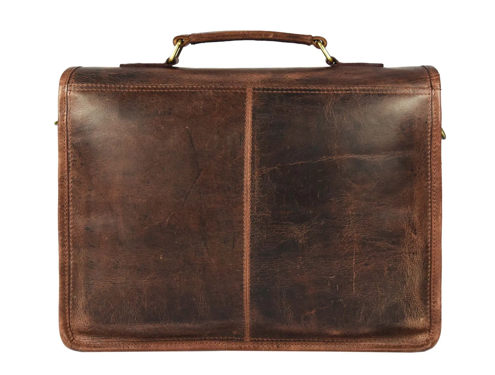 Ancona Leather Office Bag 15" -  Brown