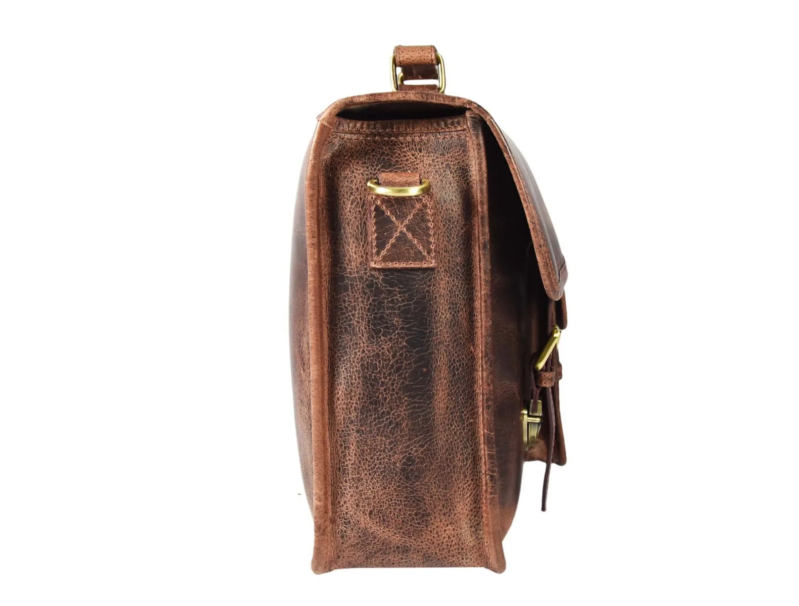 Ancona Leather Office Bag 15" -  Brown