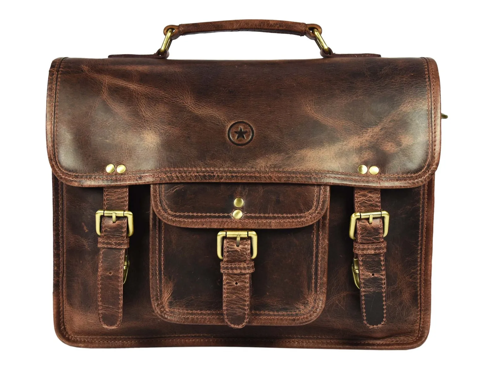 Ancona Leather Office Bag 15" -  Brown
