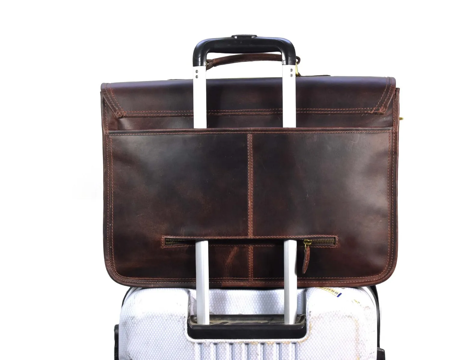 Ancona Leather Office Bag 18" - Vintage Brown
