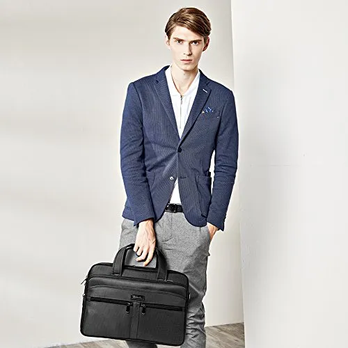 BOSTANTEN 17 inch Laptop Bag Case Expandable Briefcases for men Hybrid Computer Water Resisatant