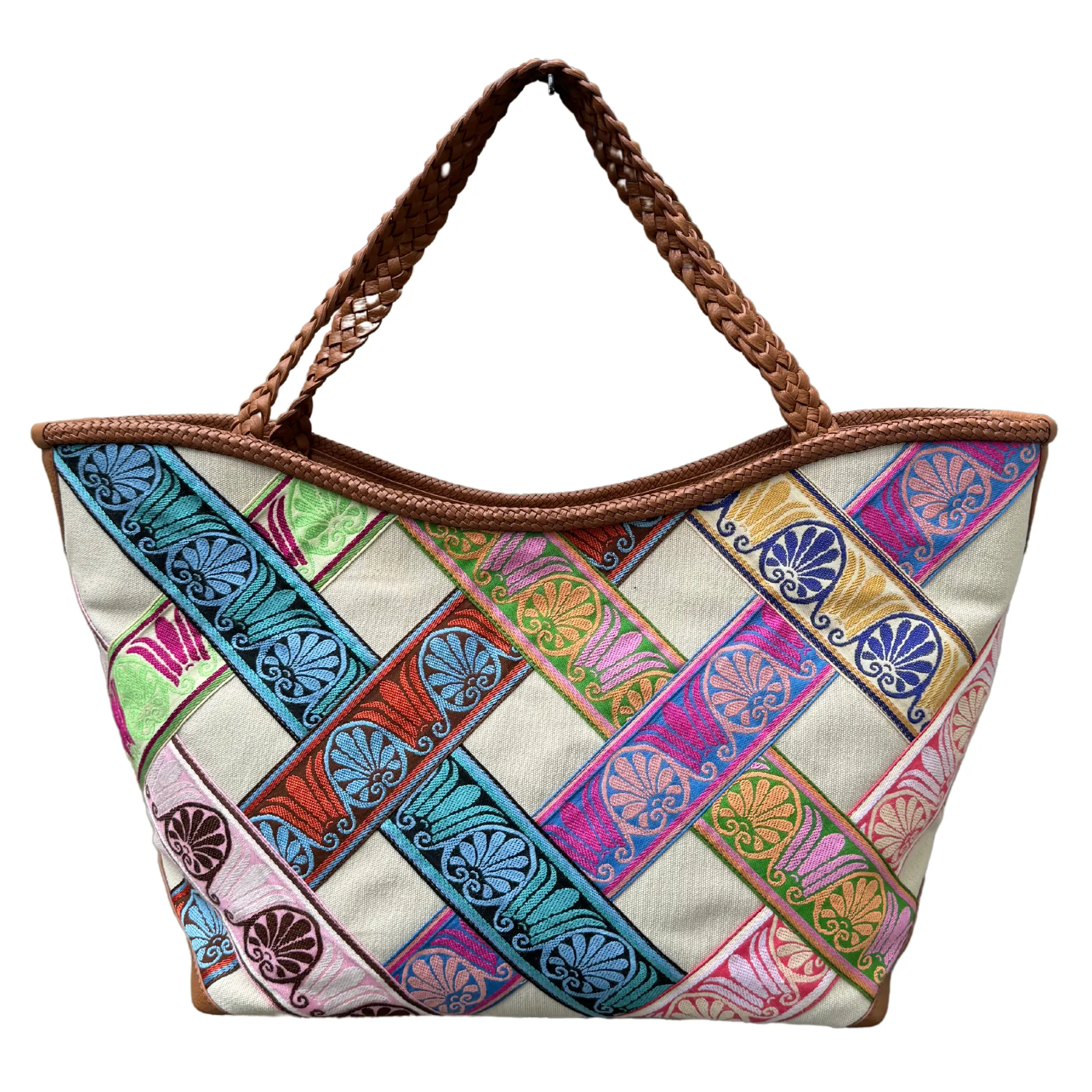 Cream Rococo Shell Departure Tote