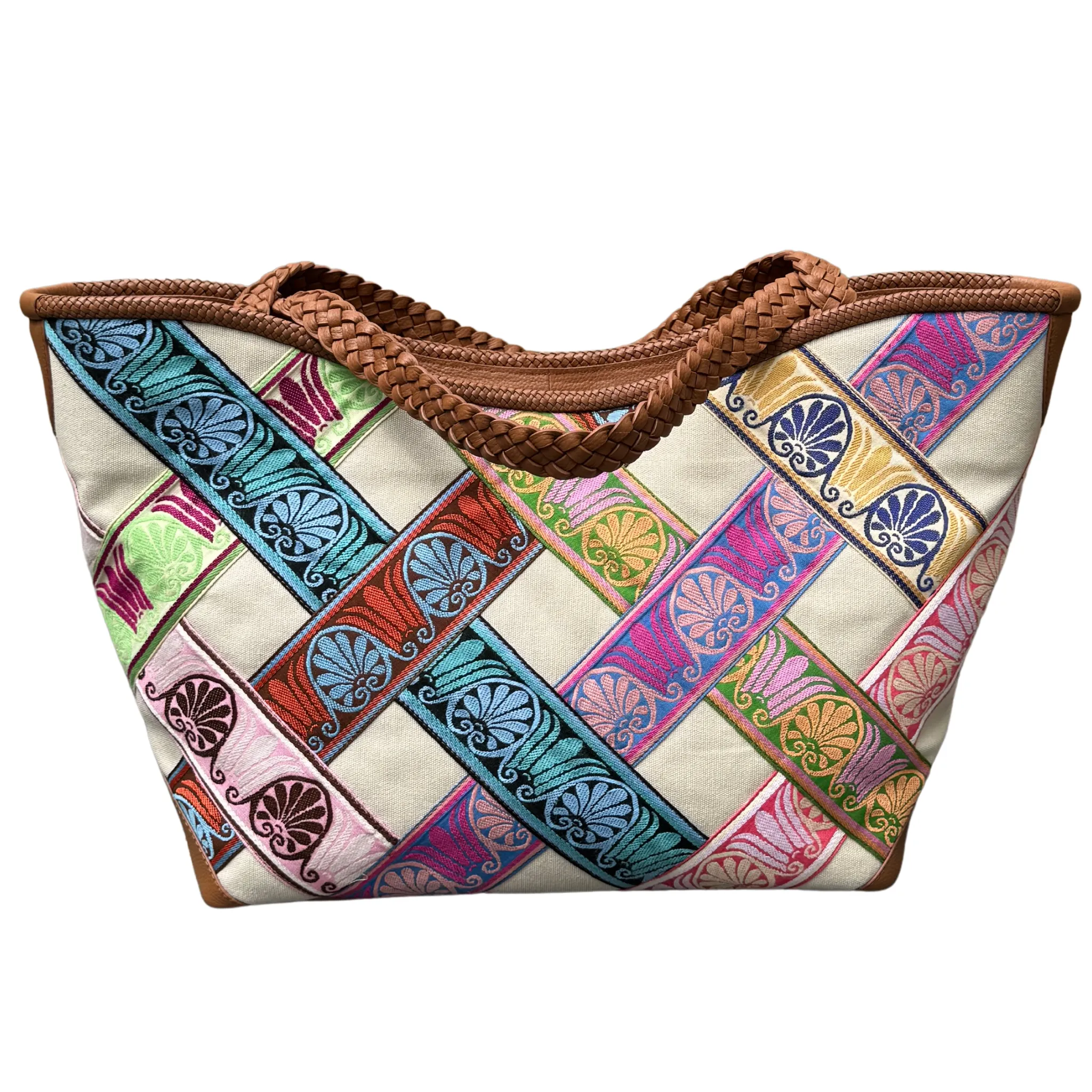 Cream Rococo Shell Departure Tote