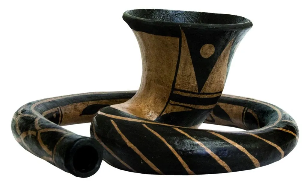 Didgeridoo, Baked wood Didgehorn Maori E, 15"