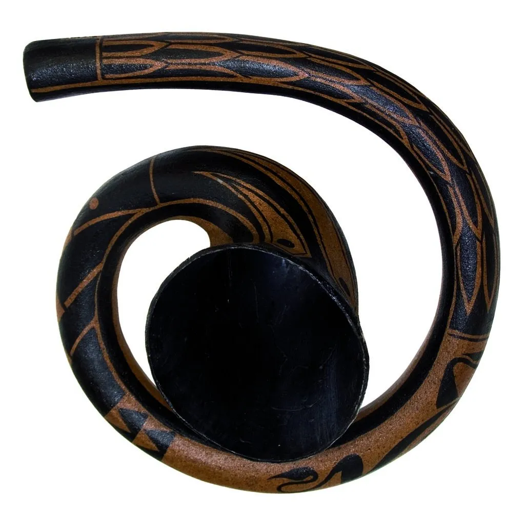 Didgeridoo, Baked wood Didgehorn Maori E, 15"