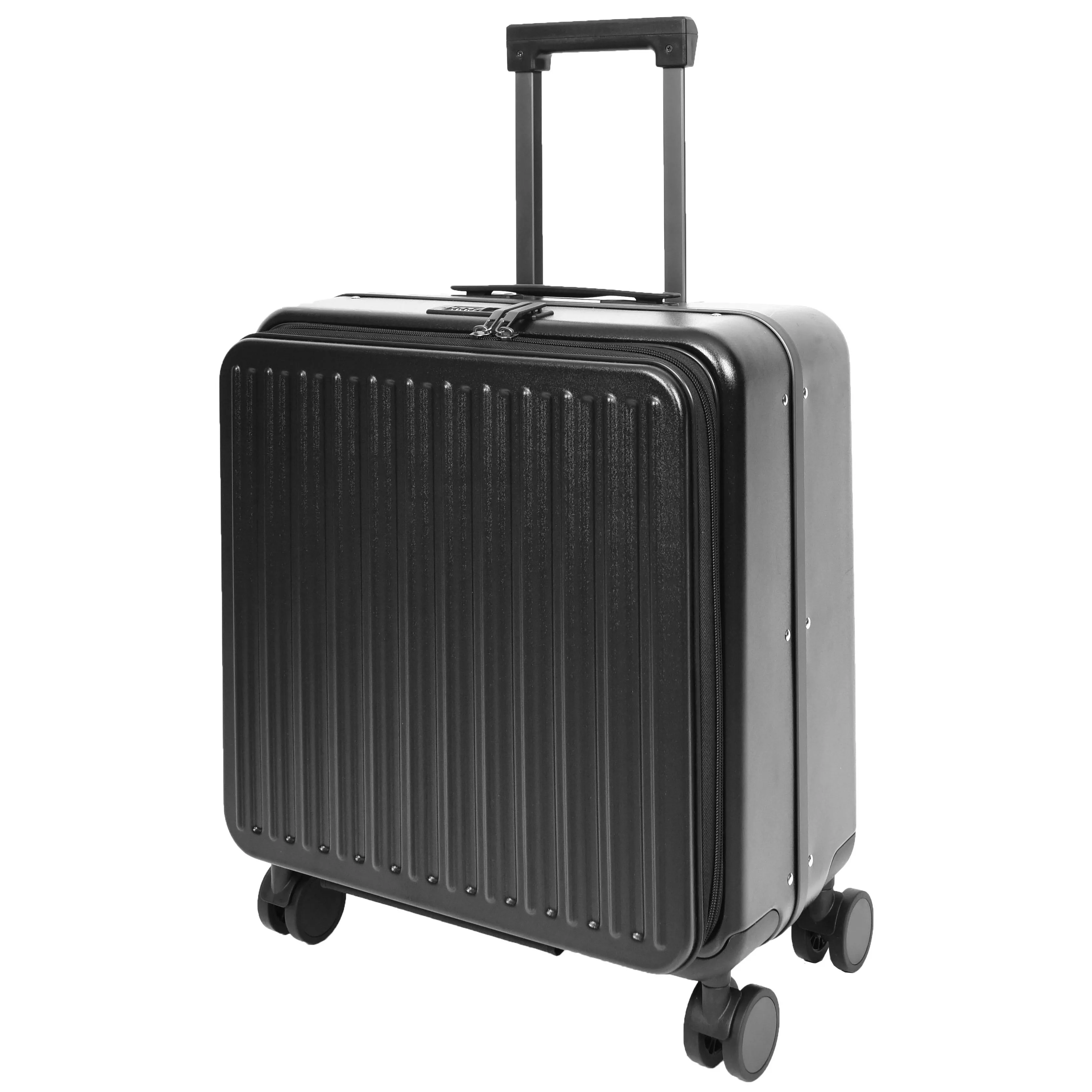 DR696 Four Wheeled Pilot Case Hard Shell Lightweight Cabin Bag Black