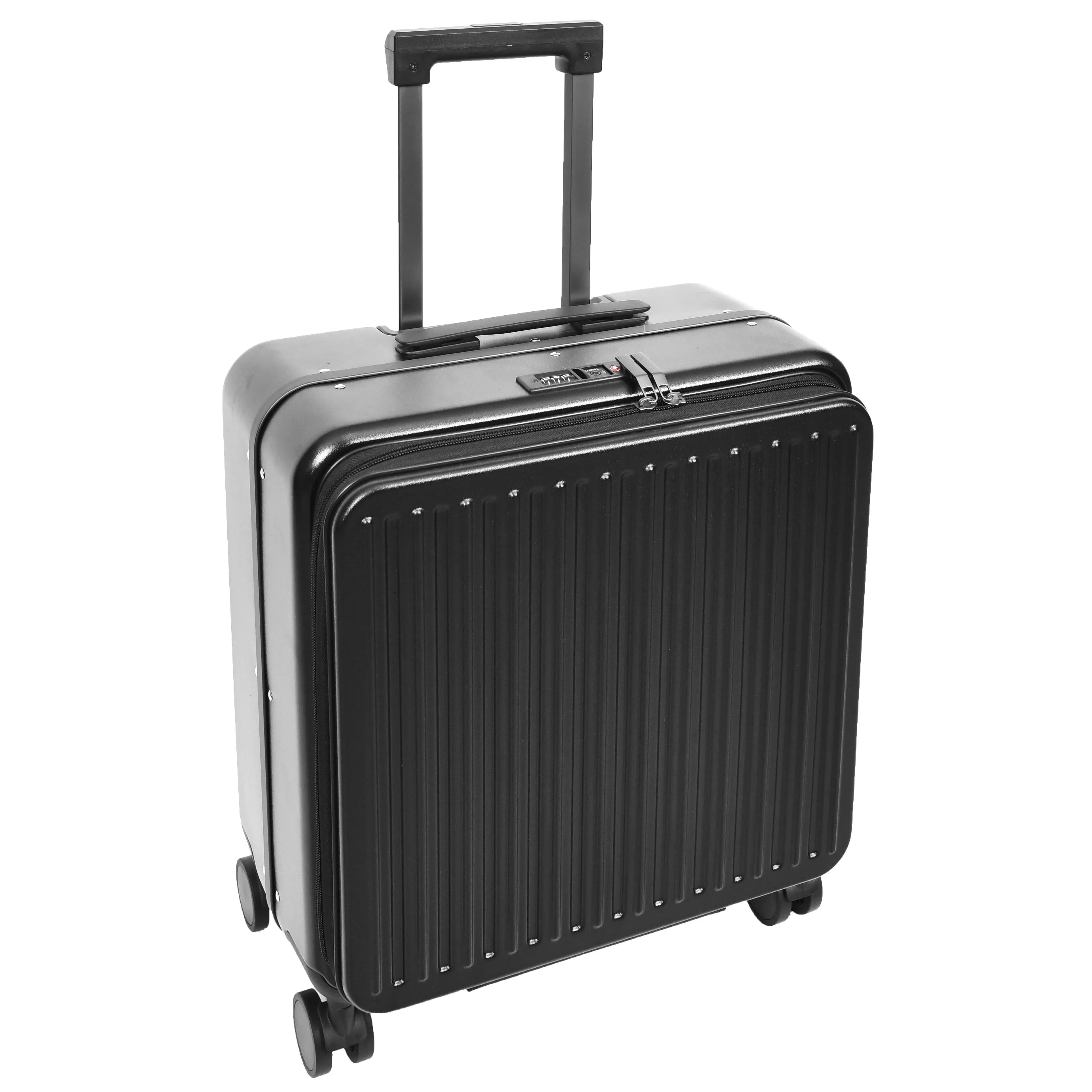 DR696 Four Wheeled Pilot Case Hard Shell Lightweight Cabin Bag Black