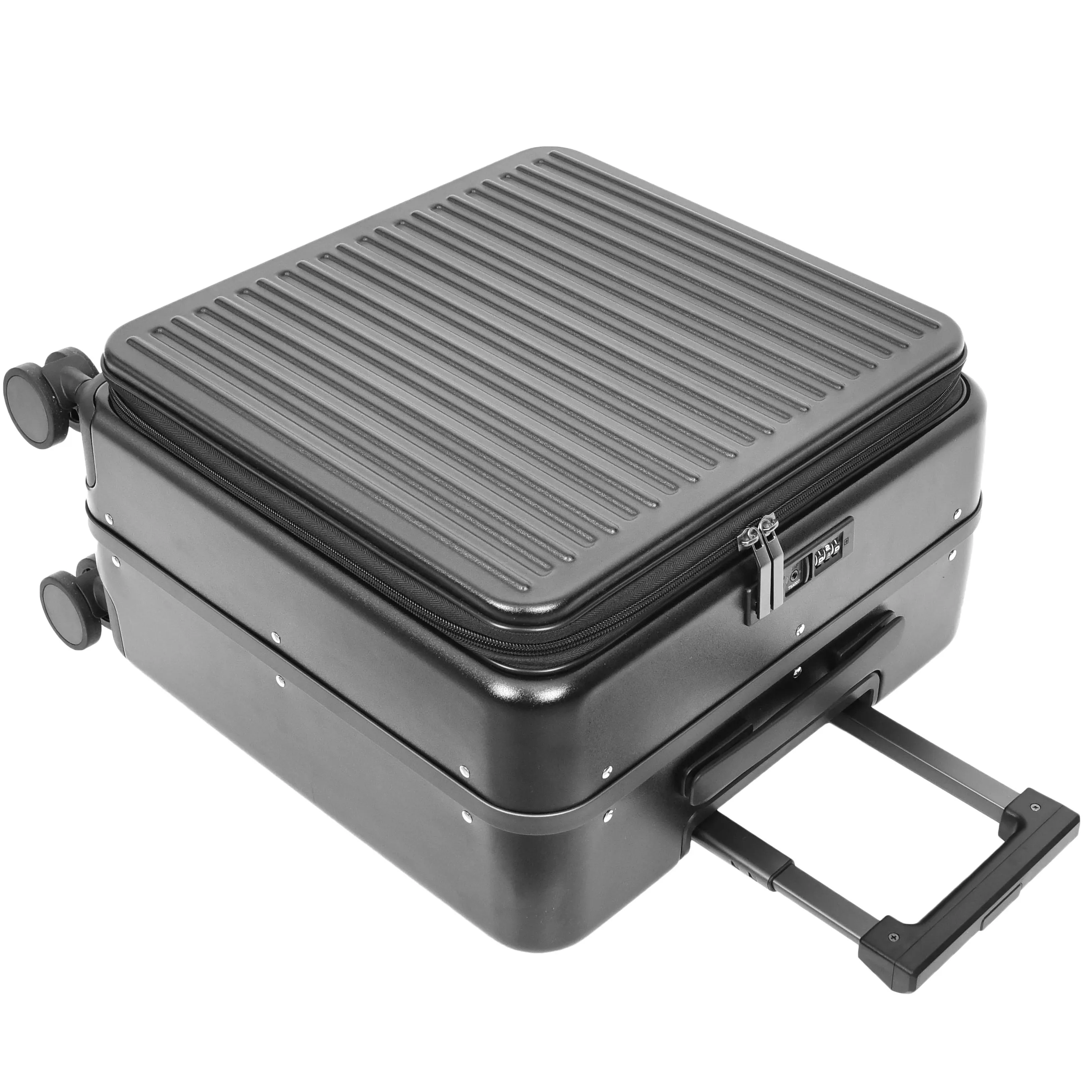 DR696 Four Wheeled Pilot Case Hard Shell Lightweight Cabin Bag Black