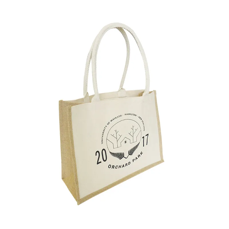 Ecobags Jute/Canvas Combo Tote Bag