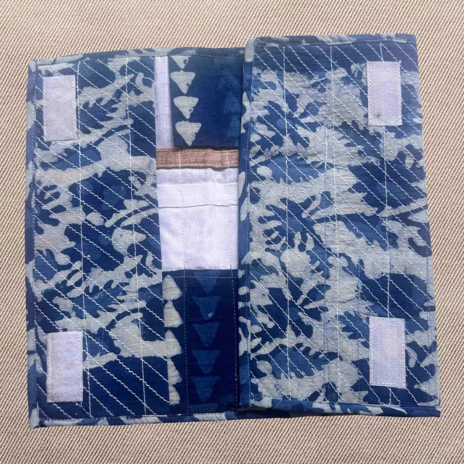 Fabric Foldable Cover | Kitchen And Stationery Purpose | 15 Sections | Indigo