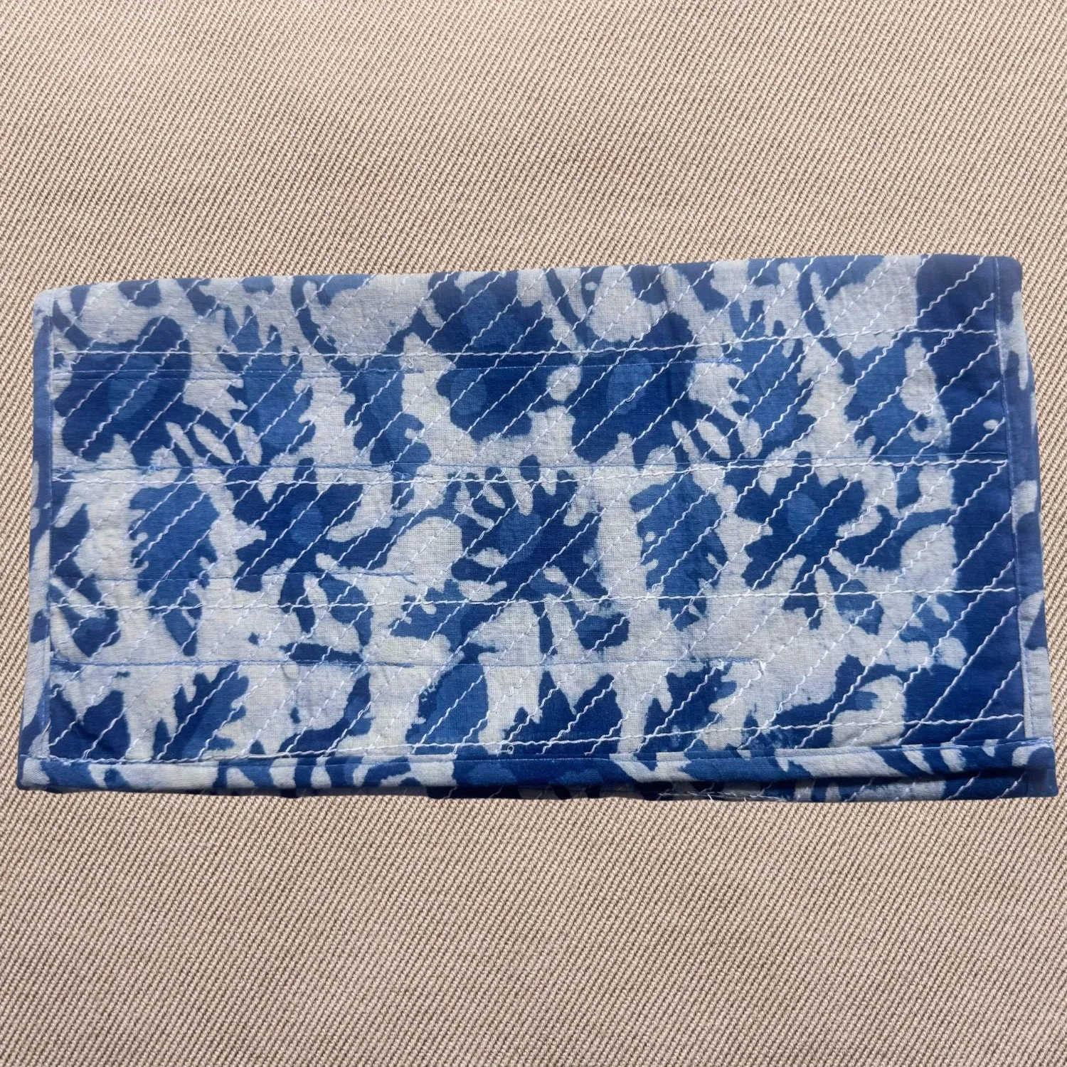 Fabric Foldable Cover | Kitchen And Stationery Purpose | 15 Sections | Indigo