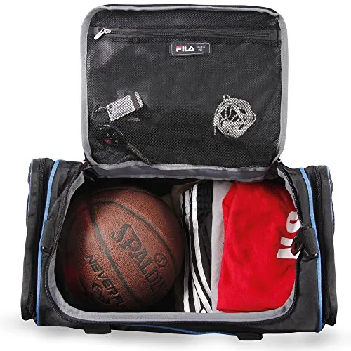 Fila Acer Large Sport Duffel Bag, Black/Blue
