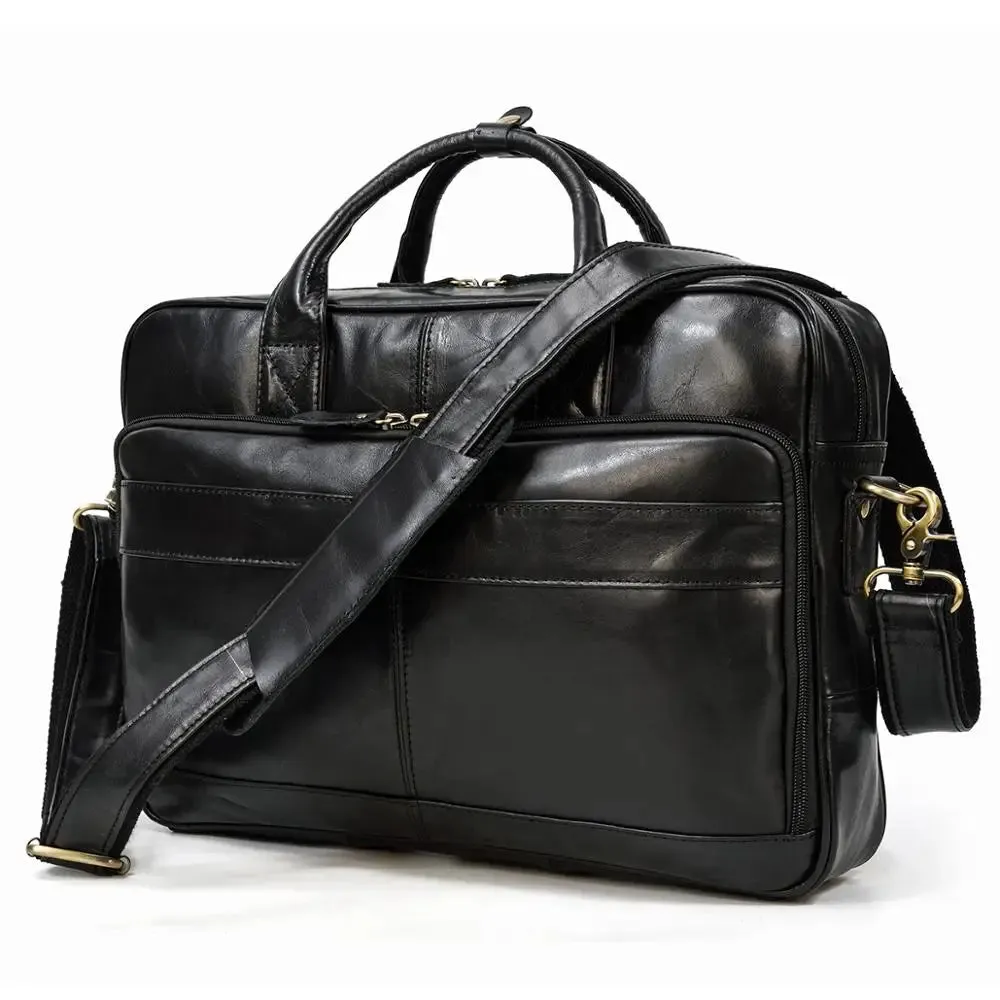 Genuine Leather Retro Laptop Briefcase