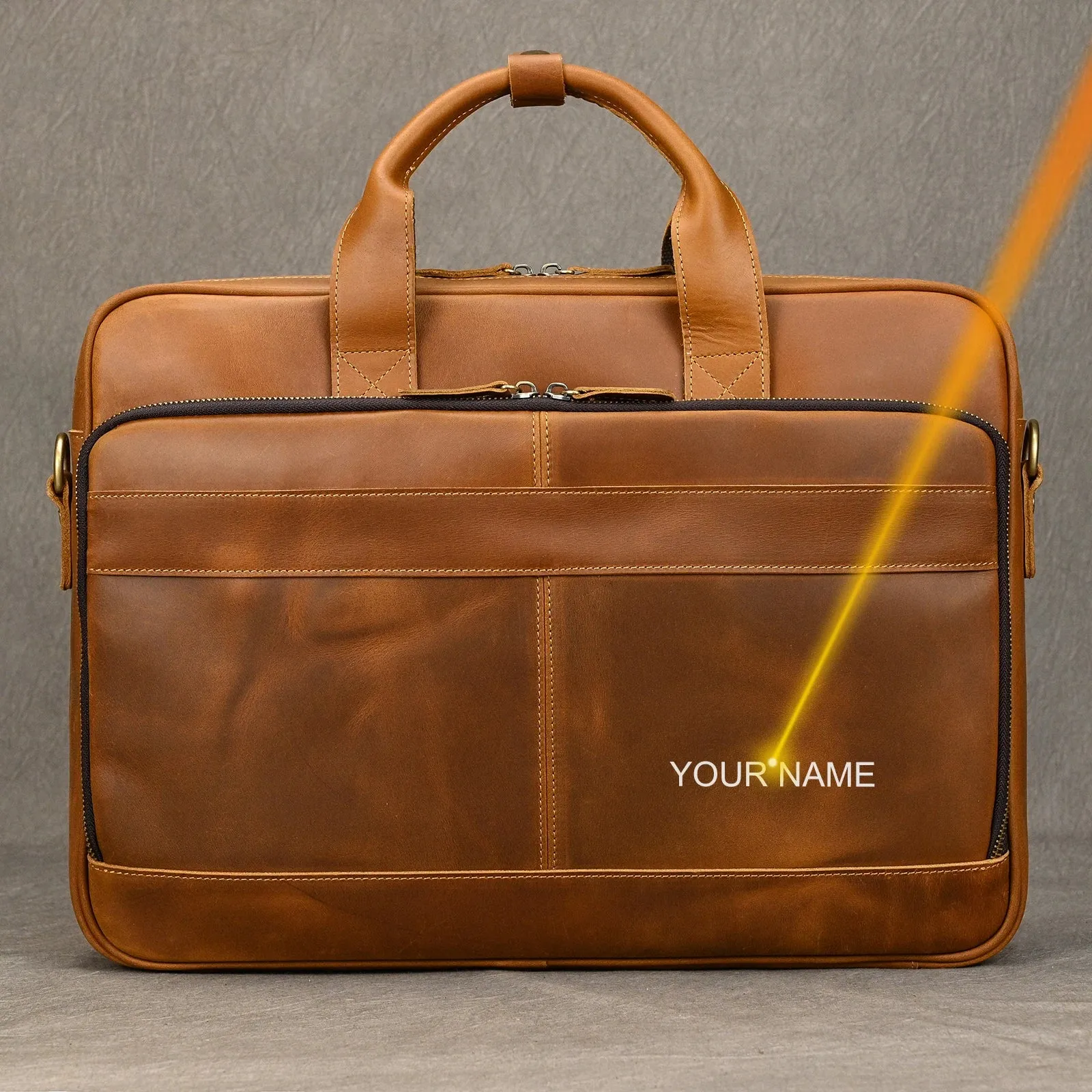 Genuine Leather Retro Laptop Briefcase