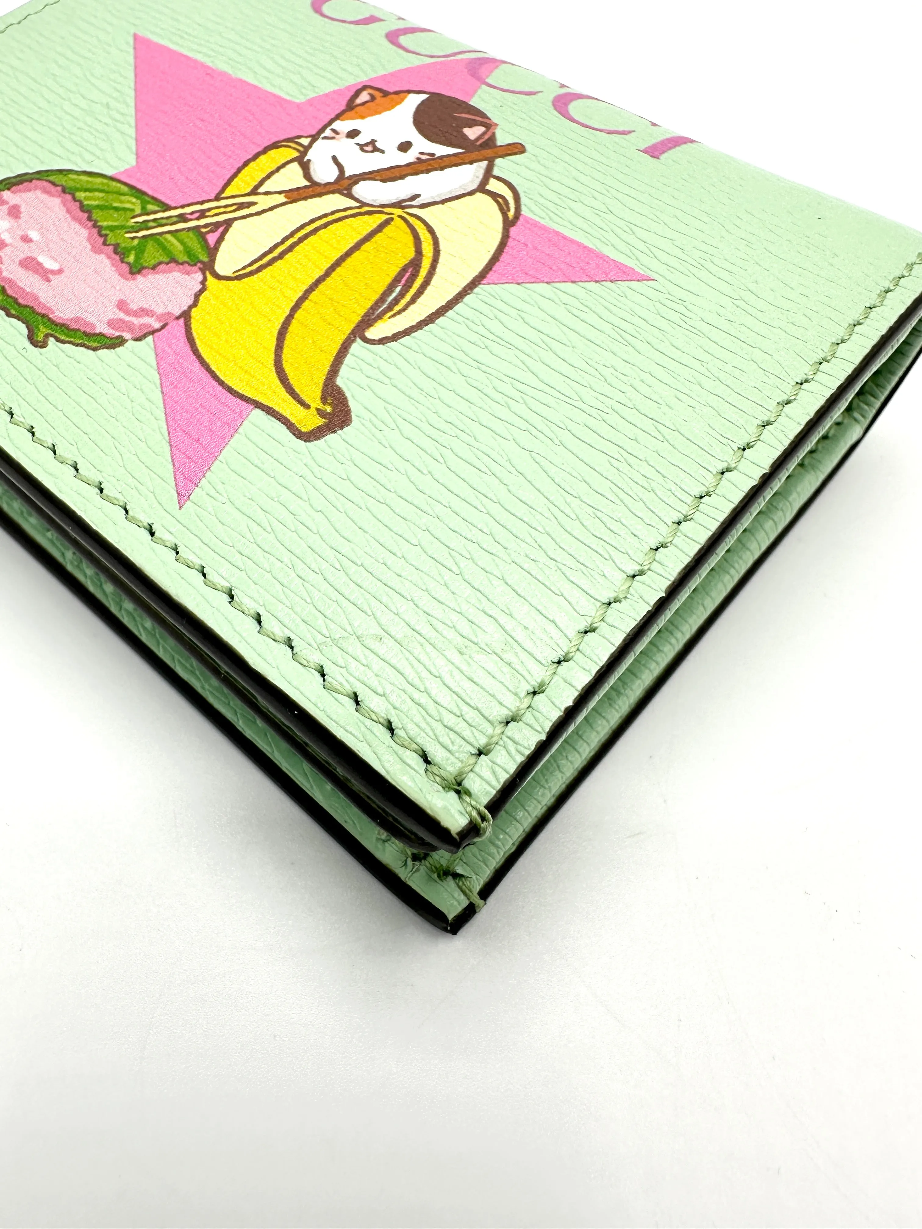 Green Banana Cat Compact Wallet
