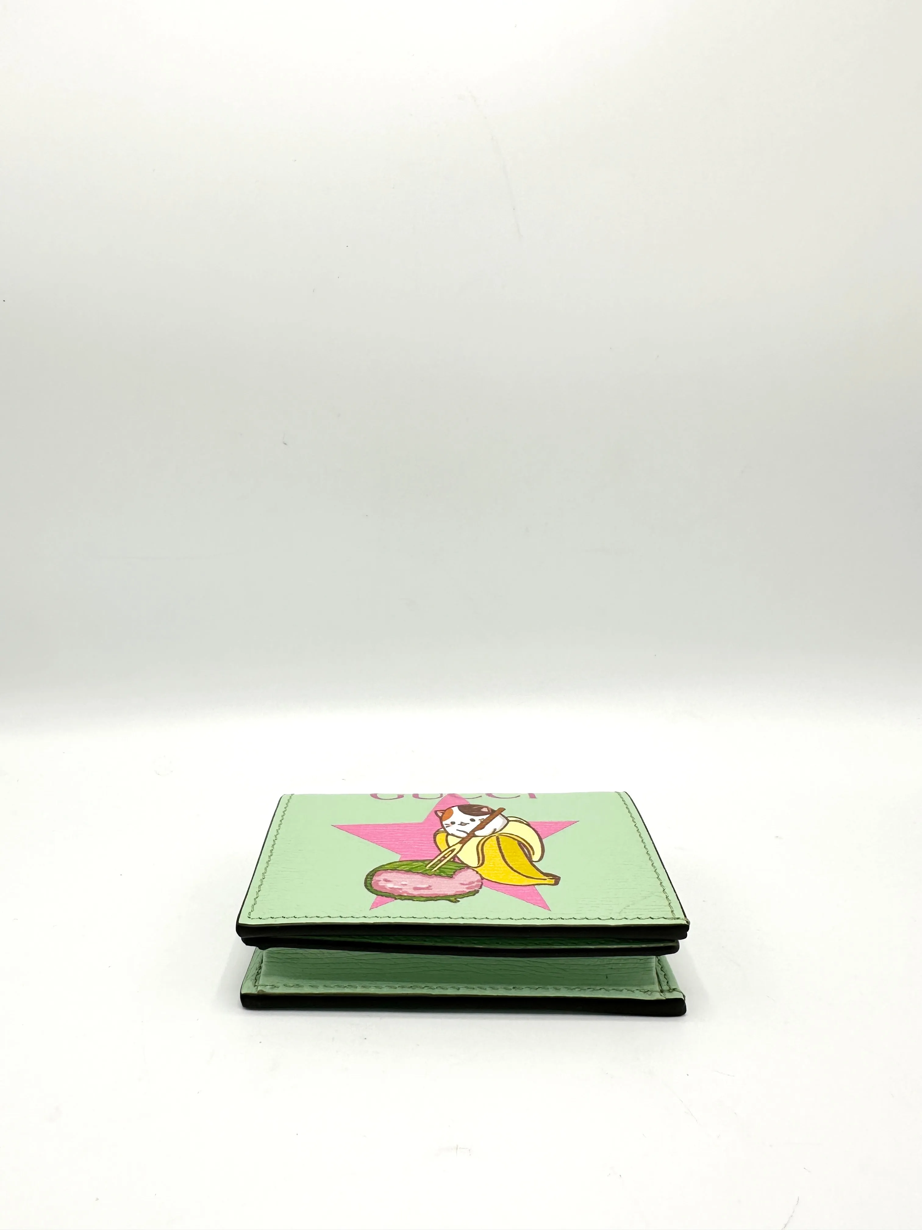 Green Banana Cat Compact Wallet
