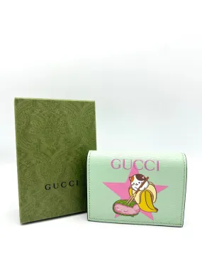 Green Banana Cat Compact Wallet
