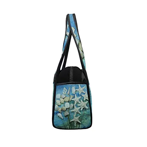 Gym Bag Seashell And Starfish Stems Women Yoga Canvas Duffel Bag Sports Tote Bags for Girls