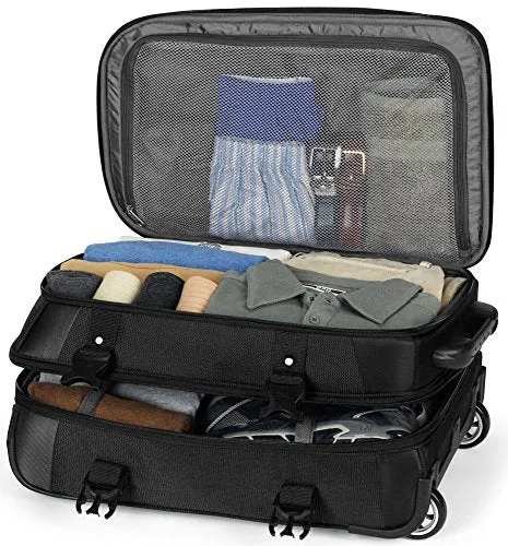 High Sierra 57018-1041 At7 Rolling Upright Duffel Bag, Black, 22-Inch