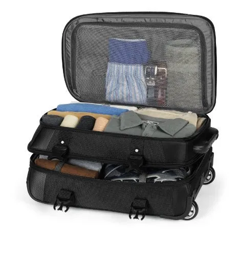 High Sierra 57018-1041 At7 Rolling Upright Duffel Bag, Black, 22-Inch