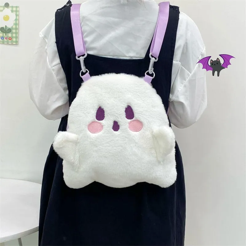 Kawaii Japanese Style White Cartoon Ghost Backpack