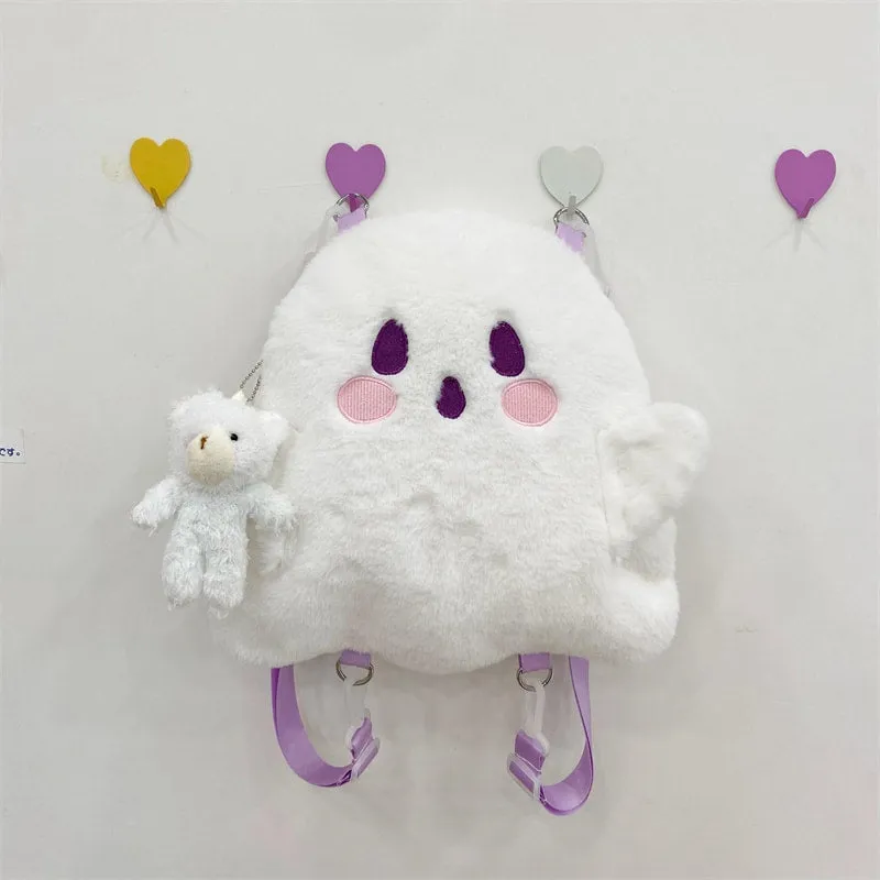 Kawaii Japanese Style White Cartoon Ghost Backpack