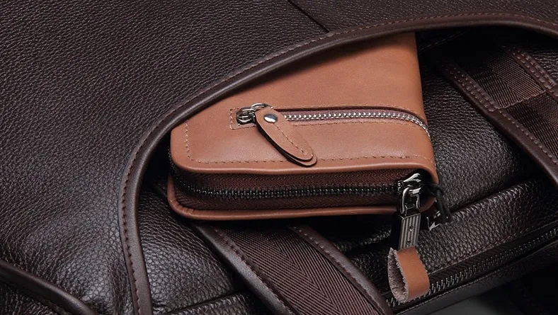 Men's Genuine Leather Briefcase For 14 Inch Laptop