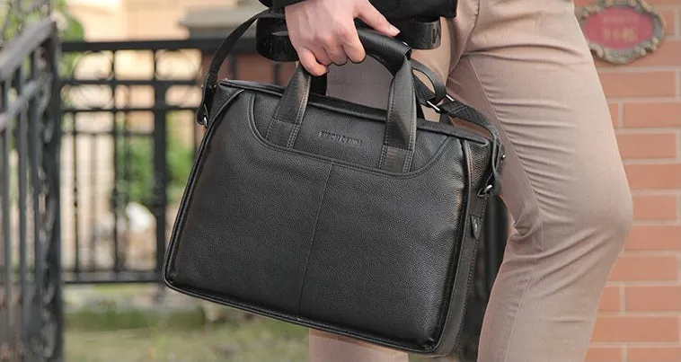 Men's Genuine Leather Briefcase For 14 Inch Laptop