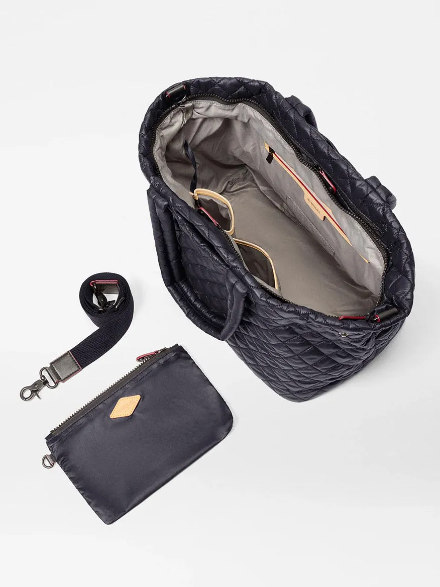 MZ Wallace Medium East West Metro Tote in Black Oxford
