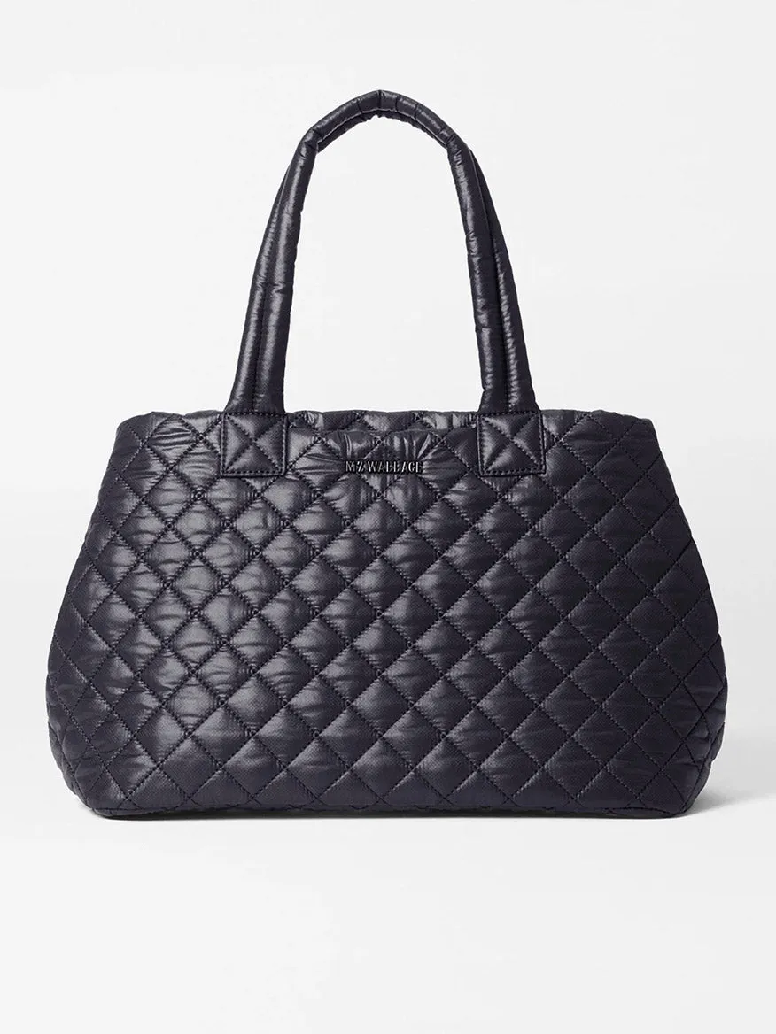 MZ Wallace Medium East West Metro Tote in Black Oxford