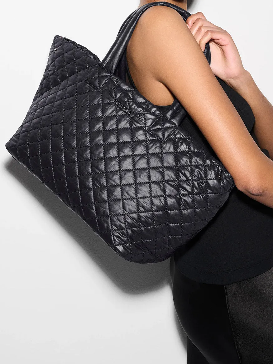 MZ Wallace Medium East West Metro Tote in Black Oxford