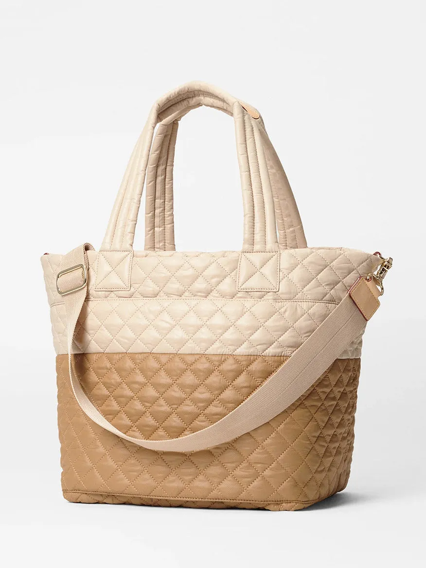 MZ Wallace Medium Metro Tote Deluxe in Buff/Caramel Oxford