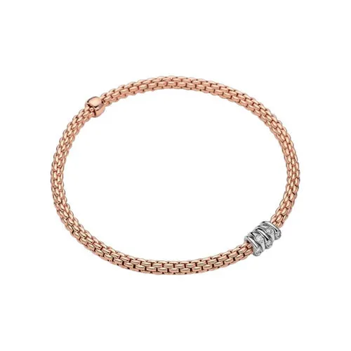 Prima Flex'it Bracelet With Diamonds, Medium - 18ct Rose Gold - 746B-BBR