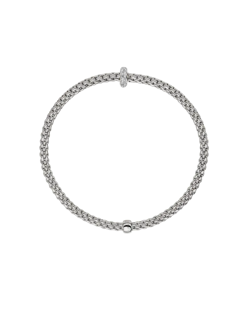 Prima Flex'It Bracelet With Diamonds, Medium - 18ct White Gold - 74508BX_BB_B_XBX_00M