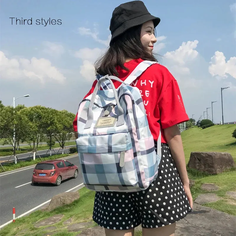 UAKISS  -  New Girl Plaid Backpack Lady Fashion Travel Backpacks Simple College Style Shoulder Bag Female Student Schoolbag