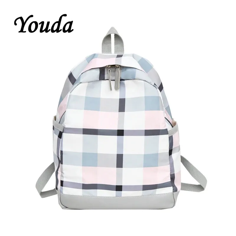 UAKISS  -  New Girl Plaid Backpack Lady Fashion Travel Backpacks Simple College Style Shoulder Bag Female Student Schoolbag