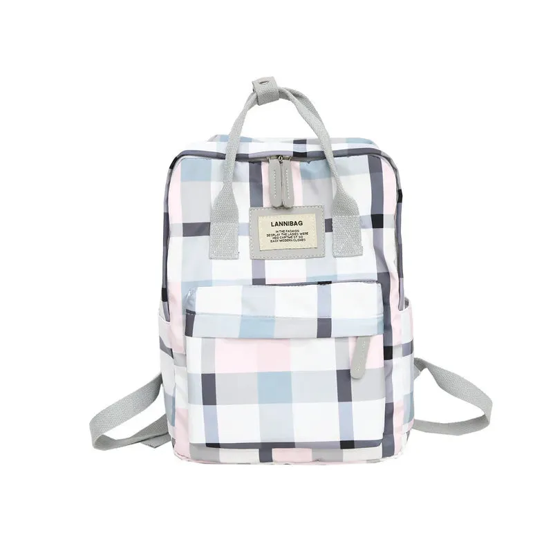 UAKISS  -  New Girl Plaid Backpack Lady Fashion Travel Backpacks Simple College Style Shoulder Bag Female Student Schoolbag
