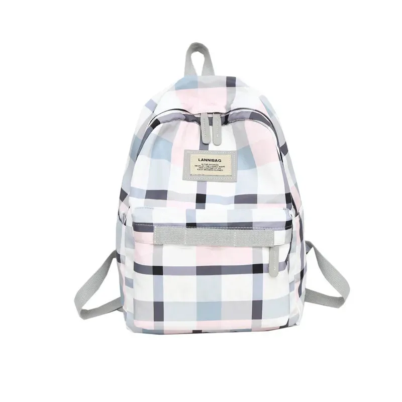 UAKISS  -  New Girl Plaid Backpack Lady Fashion Travel Backpacks Simple College Style Shoulder Bag Female Student Schoolbag