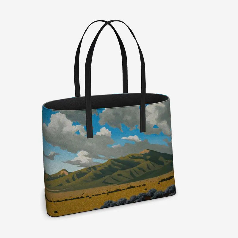 Way North To Taos Leather Tote (Textured)