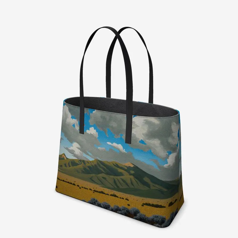 Way North To Taos Leather Tote (Textured)