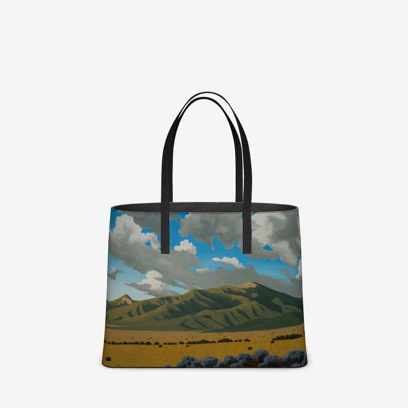 Way North To Taos Leather Tote (Textured)